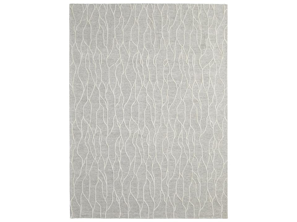 Enzo Hand-Tufted Wool Blend Area Rug Ivory Gray
