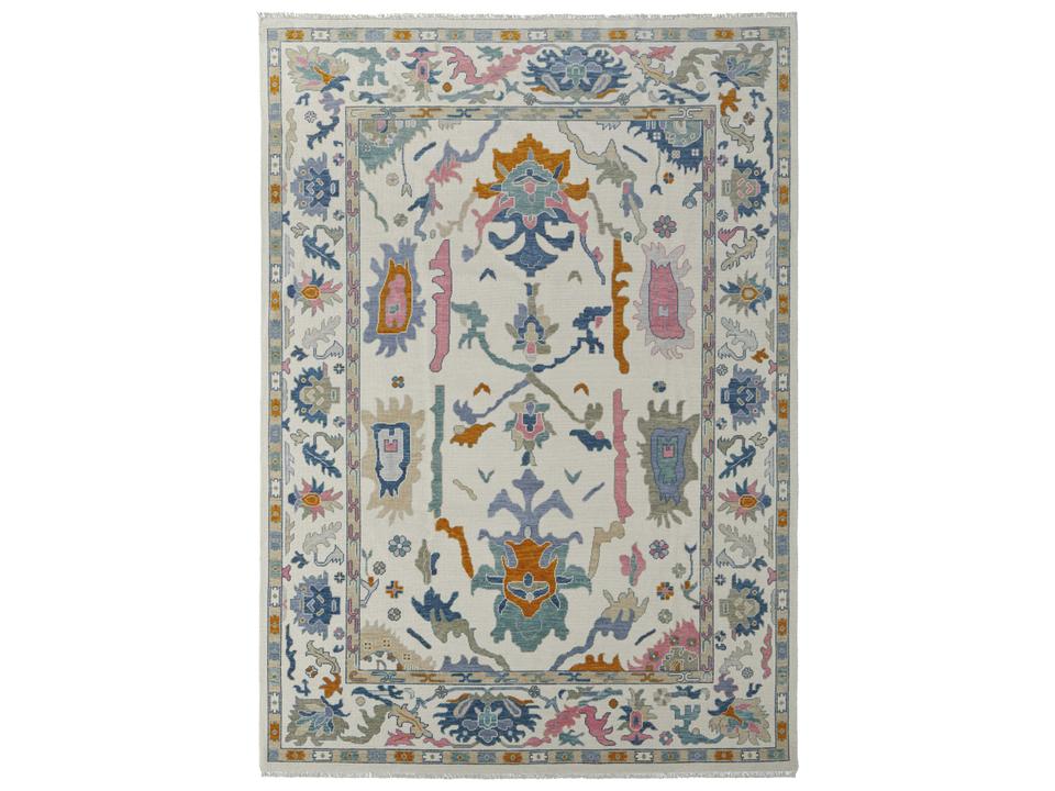 Karina Hand-Knotted Wool Area Rug Bordered Design