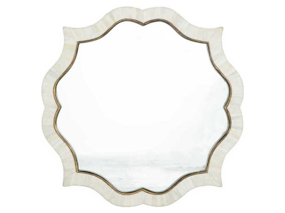 Laurette Quatrefoil Bone Ivory Inlay Accent Mirror