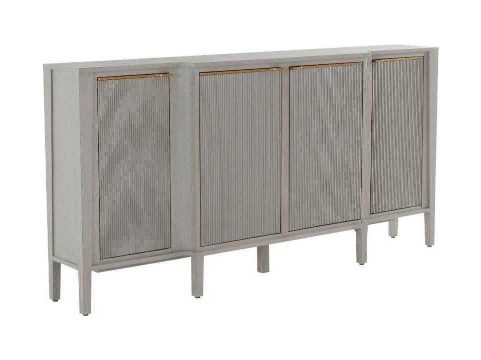 Leary 68-Inch Cerused Gray and Gold Sideboard Cabinet