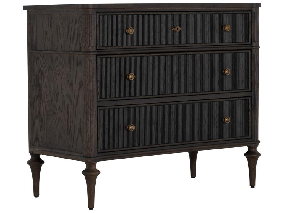 Gabby Andrea 6-Drawer Dresser — Dark Stained Oak with Antique
