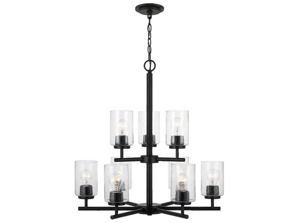 Oslo 9-Light Multi-Tier Chandelier in Midnight Black