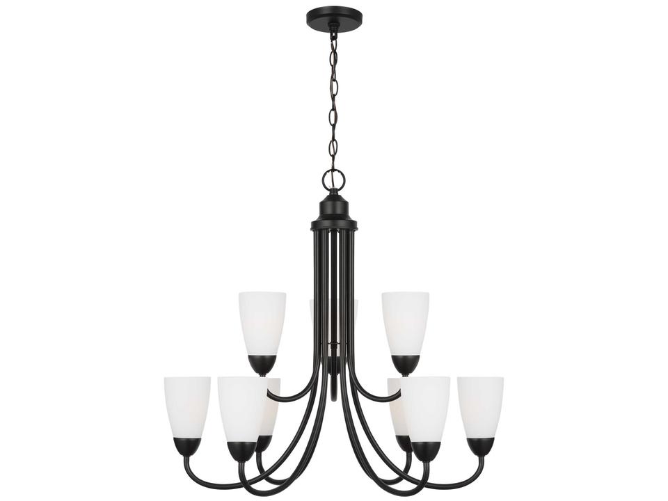 9-Light Seville Chandelier in Midnight Black