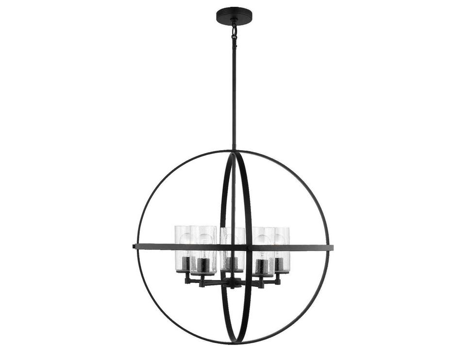 Alturas 5-Light Chandelier in Midnight Black with Clear Seeded Glass