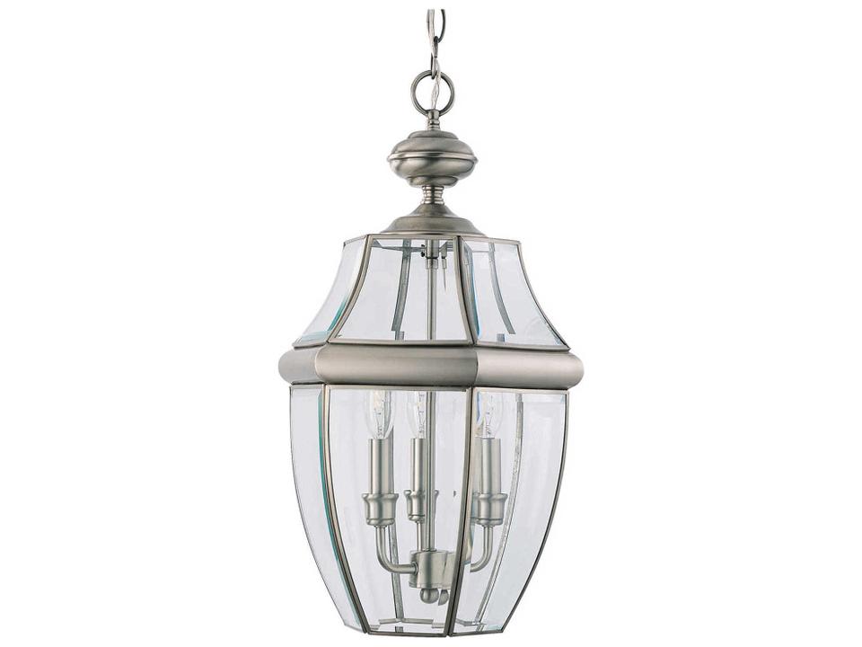 Lancaster 3-Light Outdoor Hanging Pendant Light in Antique Brushed Nickel