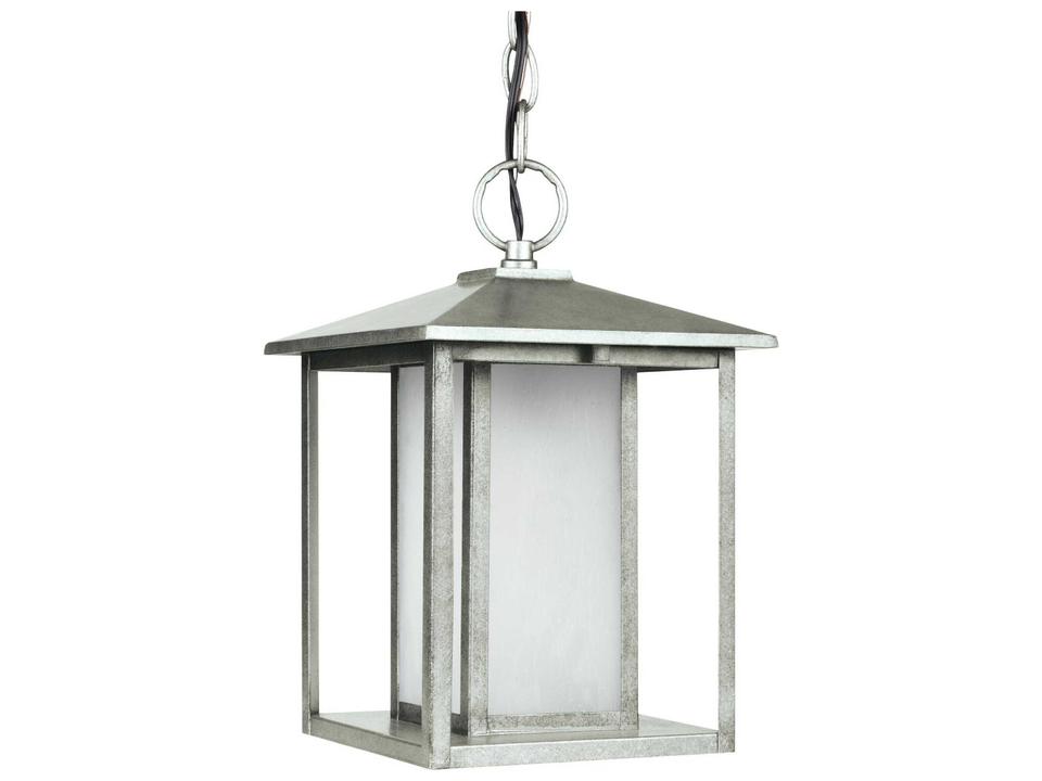 Hunnington 1-Light Outdoor Pendant Light in Weathered Pewter
