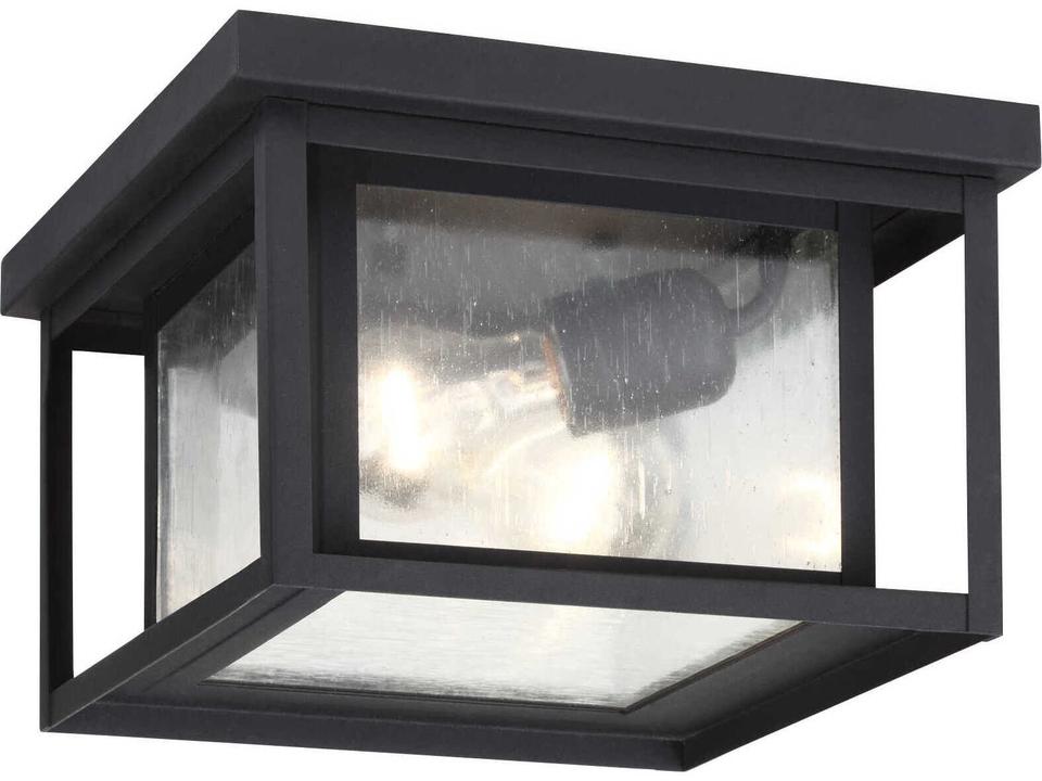 Hunnington 2-Light Outdoor Square Flush Mount in Black