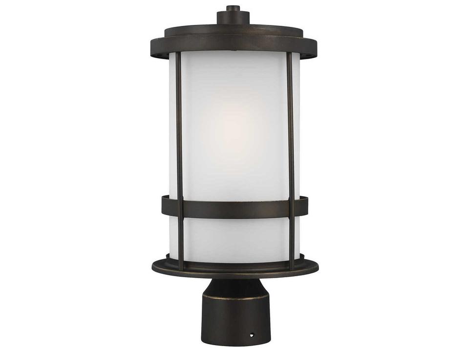 Wilburn 1-Light Outdoor Post Lantern in Antique Bronze