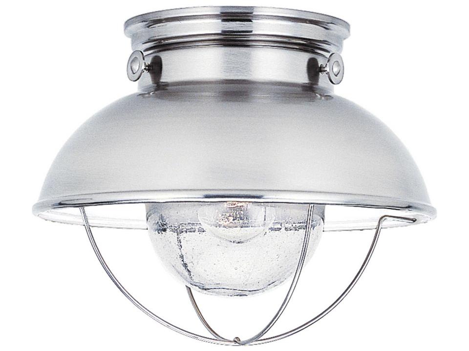 Sebring 1-Light Outdoor Flush Mount in Brushed Stainless