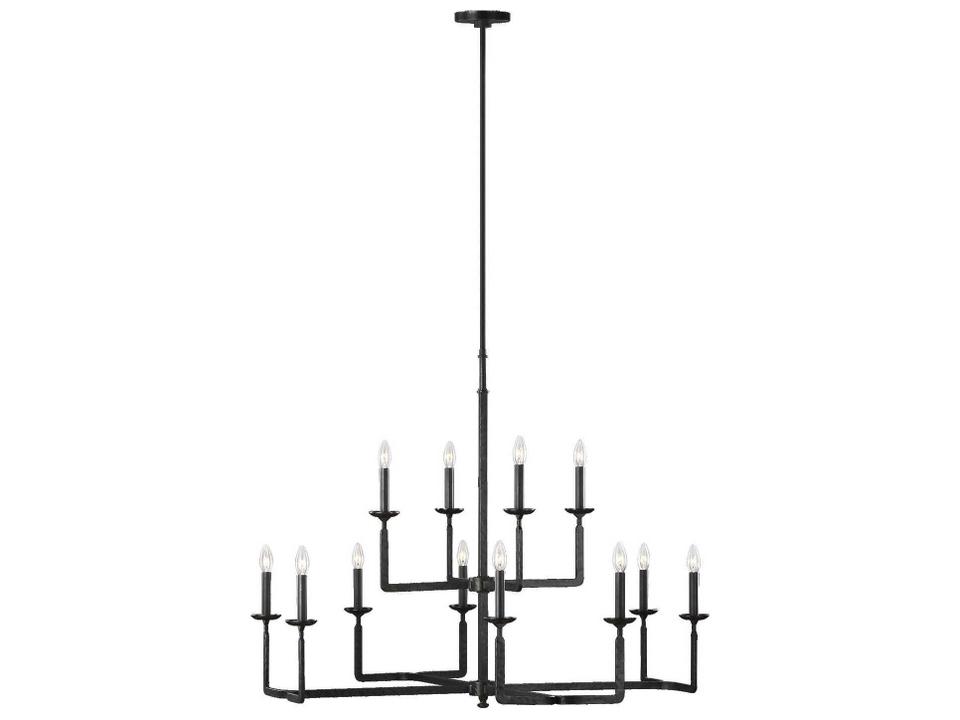 Ansley 12-Light Multi-Tier Chandelier in Aged Iron