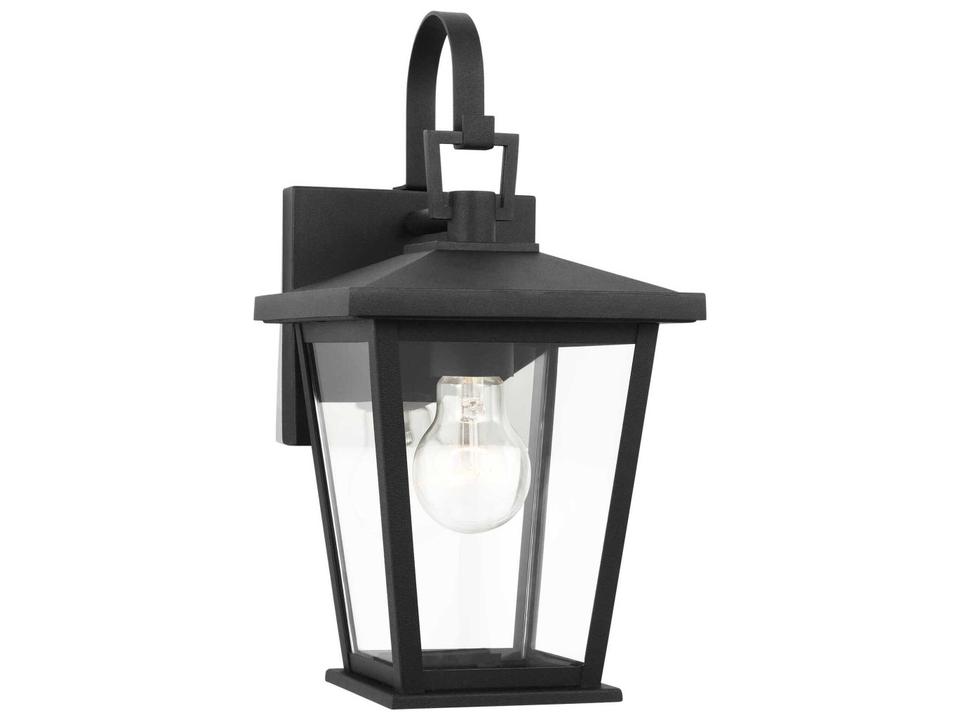 Linton 1-Light Outdoor Wall Lantern Sconce in Textured Black