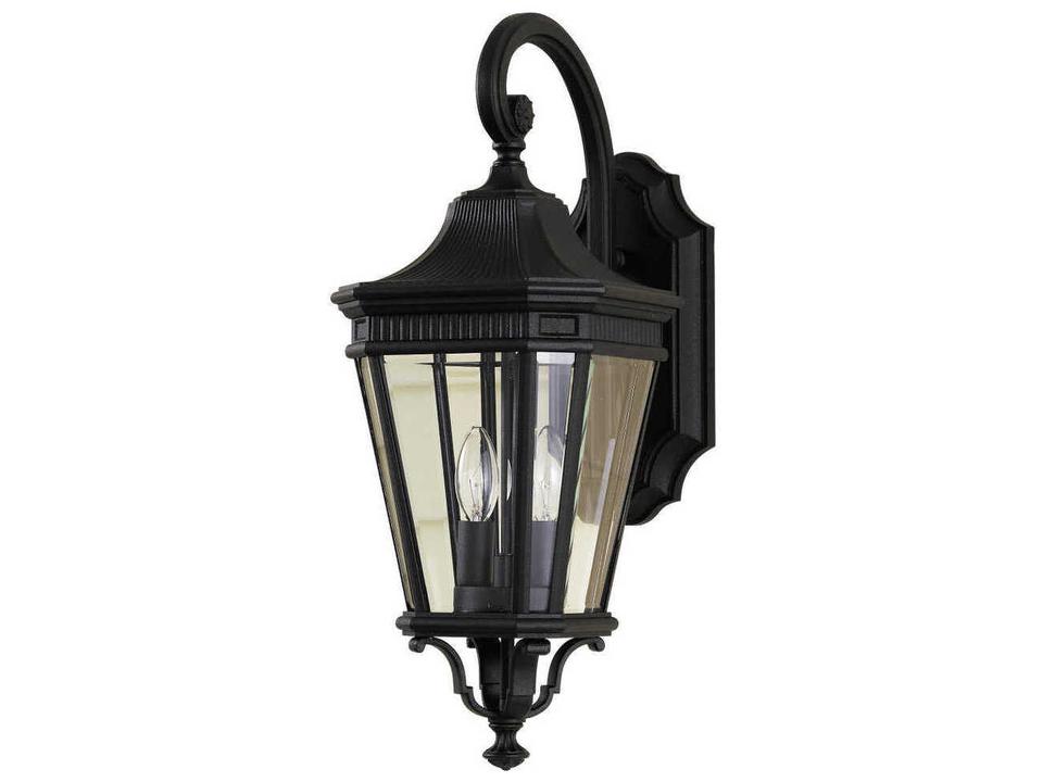 Two-Light Cotswold Lane Outdoor Wall Sconce in Black
