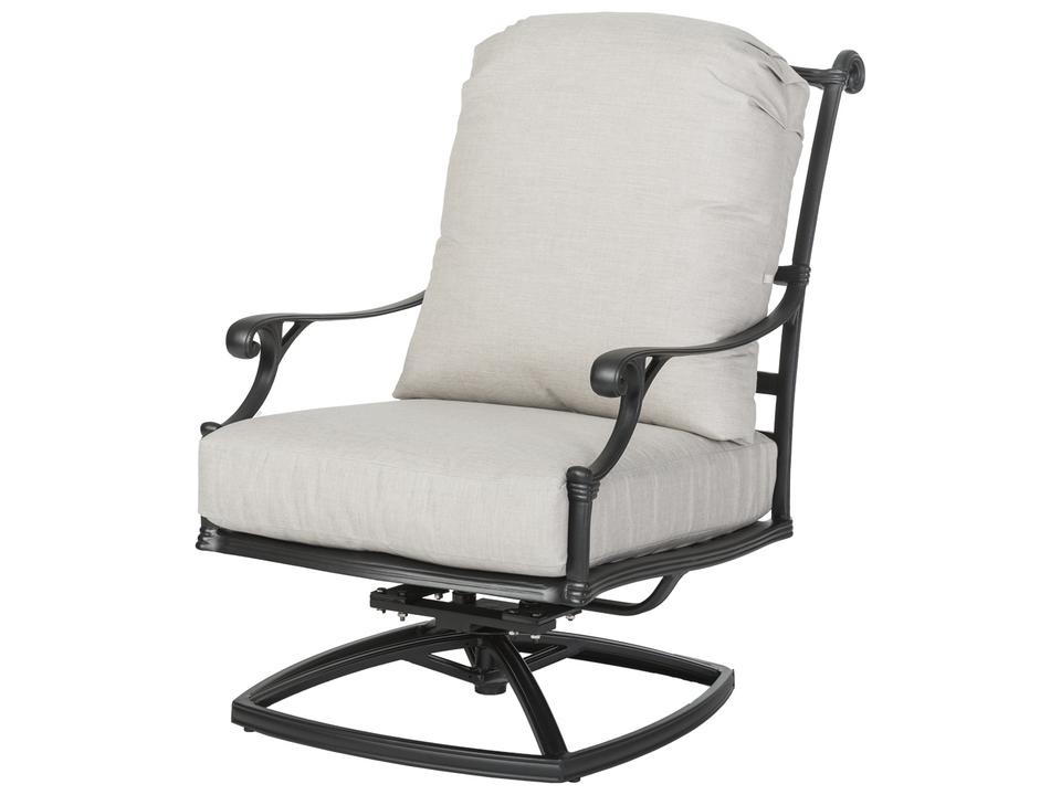 Michigan Cast Aluminum Outdoor High Back Swivel Rocking Lounge Chair