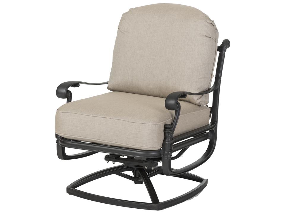 Florence Cast Aluminum Swivel Rocker Patio Lounge Chair in Desert Bronze