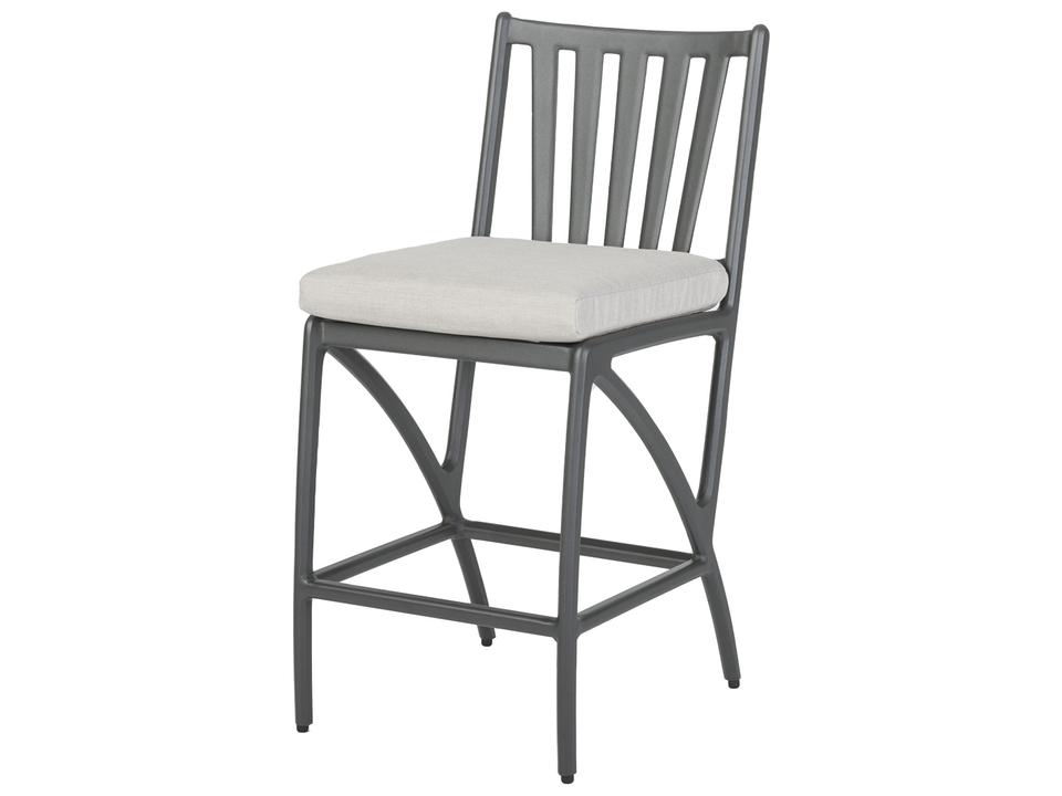 Amari Aluminum Stationary Patio Counter Stool with Woven Seating