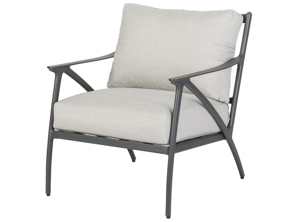 Amari Outdoor Cast Aluminum Lounge Chair in Carbon Finish
