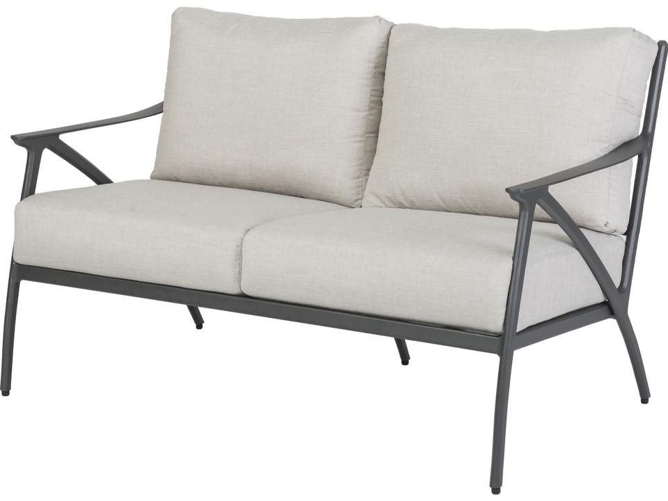 Amari 2-Seat Cast Aluminum Outdoor Loveseat in Carbon Finish