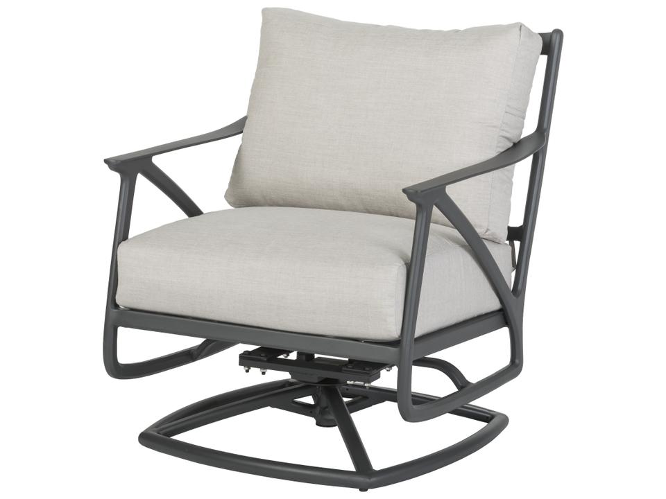 Amari Aluminum Swivel Rocker Patio Lounge Chair in Carbon