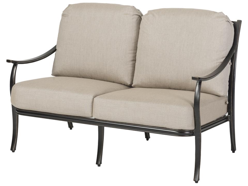Edge Aluminum Outdoor Loveseat in Midnight Gold