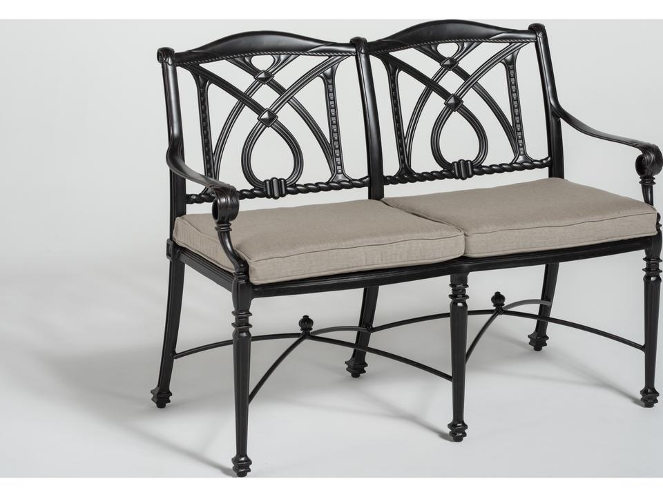 Grand Terrace 2-Seat Cast Aluminum Outdoor Bench in Desert Bronze