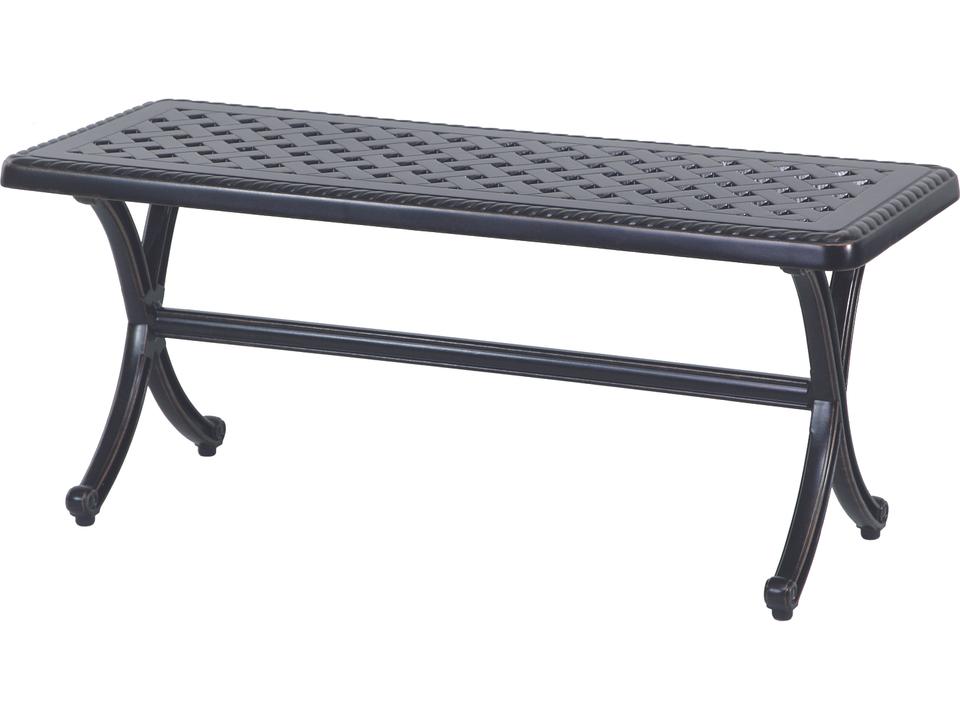 Grand Terrace Cast Aluminum Backless Patio Bench