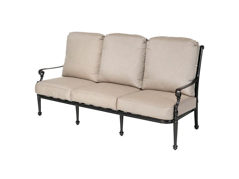 Grand Terrace Cushion Cast Aluminum High Back Sofa