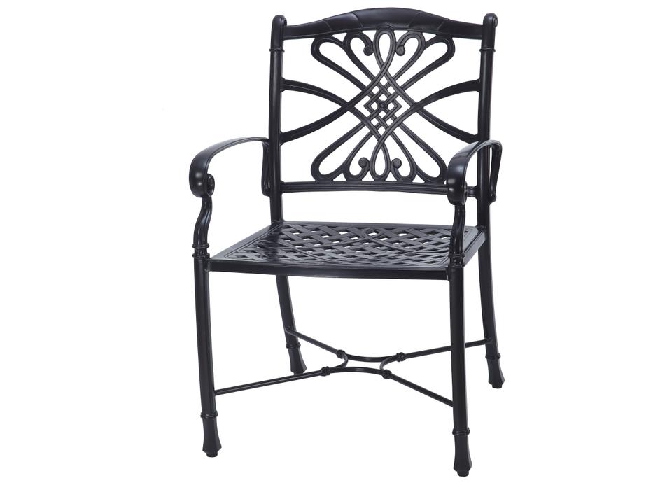 Bella Vista Cast Aluminum Dining Arm Chair in Midnight Gold