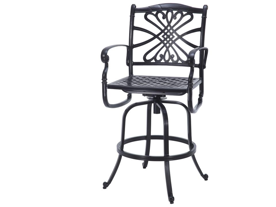 Bella Vista Cast Aluminum Swivel Bar Stool in Midnight Gold