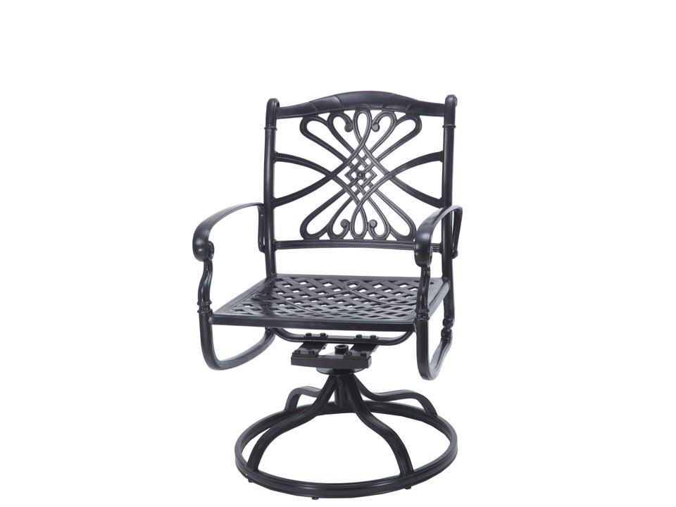 Bella Vista Cast Aluminum Swivel Rocker Dining Arm Chair