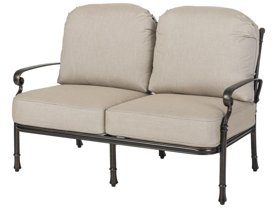 Bella Vista Cast Aluminum Outdoor Loveseat in Midnight Gold