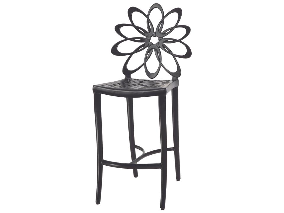 Lotus Cast Aluminum Outdoor Bar Stool
