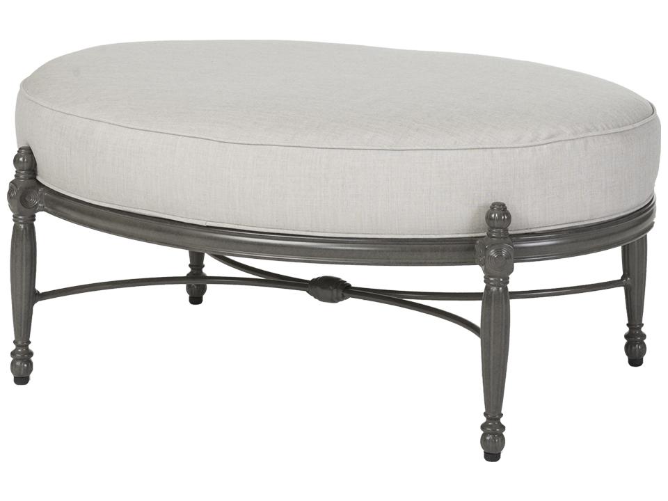 Bel Air Cast Aluminum Oval Outdoor Patio Ottoman