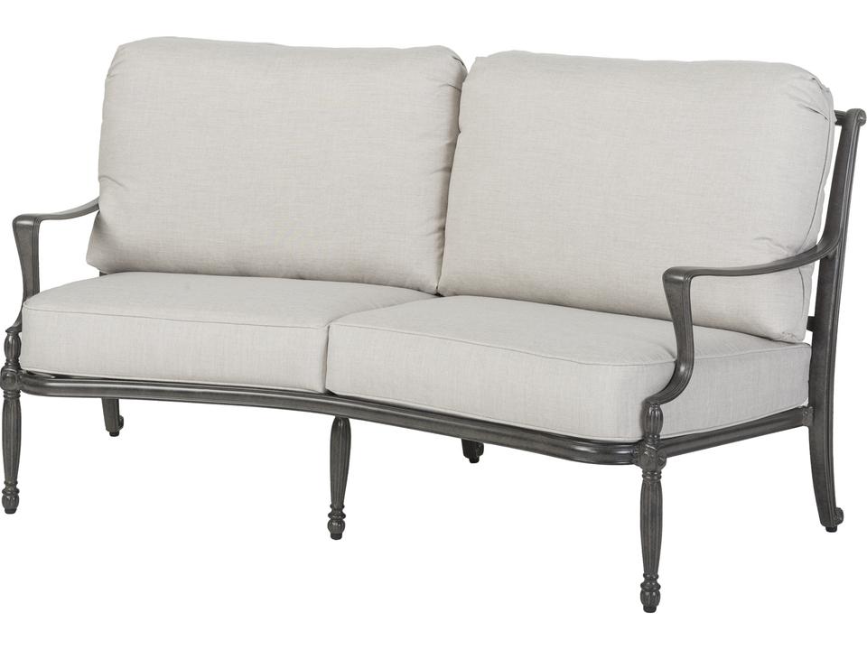 Bel Air Cast Aluminum Curved Outdoor Patio Loveseat