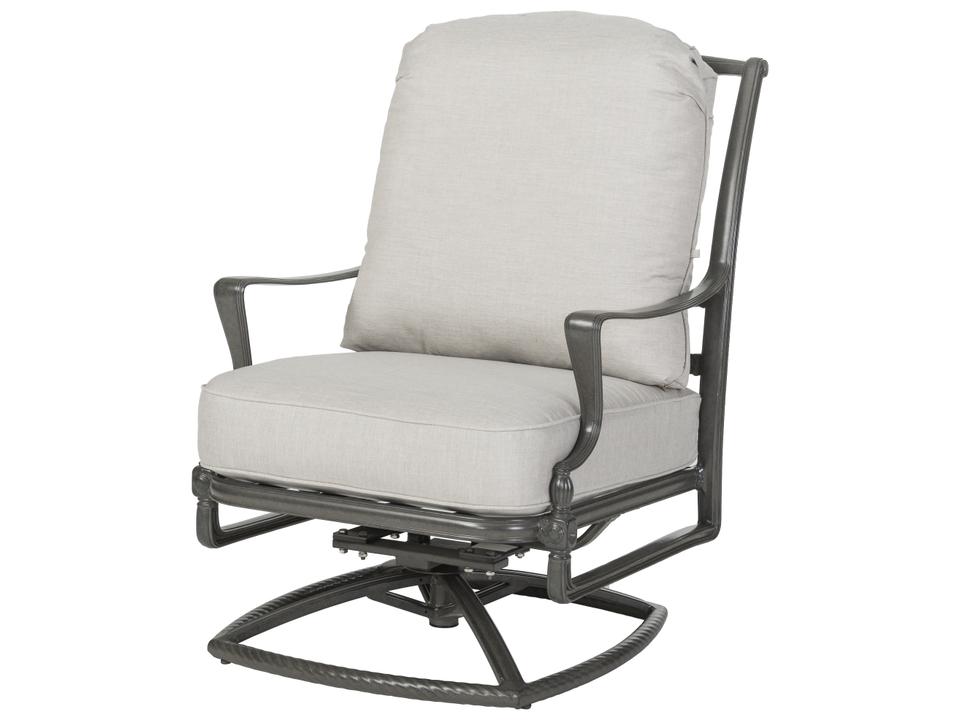 Bel Air High Back Cast Aluminum Swivel Rocker Outdoor Lounge Chair