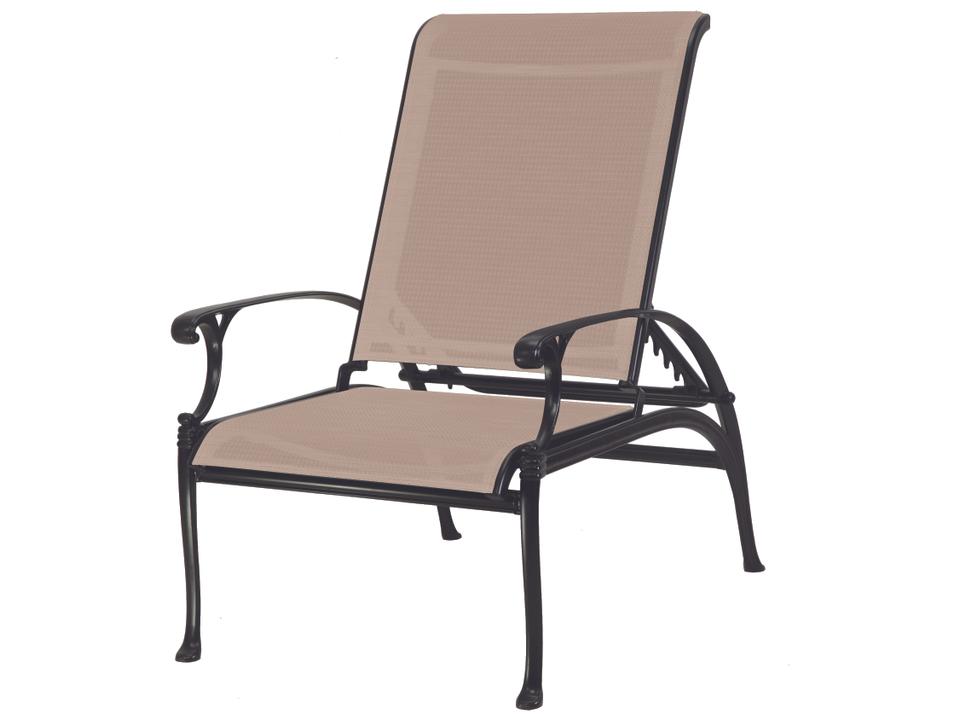 Michigan Sling Cast Aluminum Reclining Chair