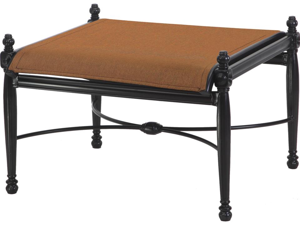 Bel Air Padded Sling Cast Aluminum Outdoor Ottoman