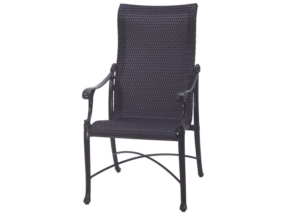Michigan Woven Cast Aluminum High Back Outdoor Dining Chair