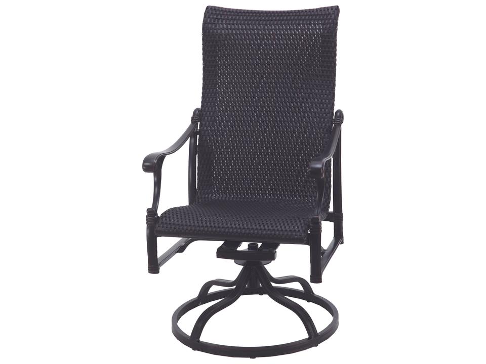 Michigan Woven Cast Aluminum High Back Swivel Rocker
