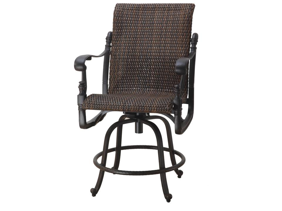 Florence Woven Cast Aluminum Swivel Counter Stool