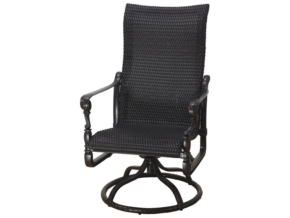 Grand Terrace Woven Cast Aluminum High Back Swivel Rocker