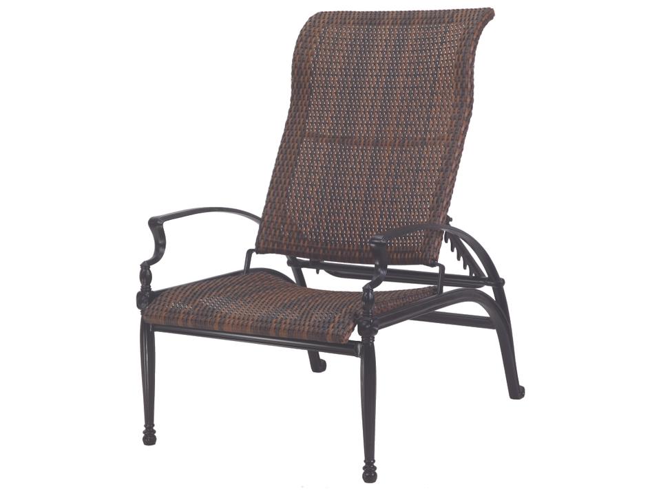 Bel Air Woven Cast Aluminum Outdoor Recliner Lounge Chair