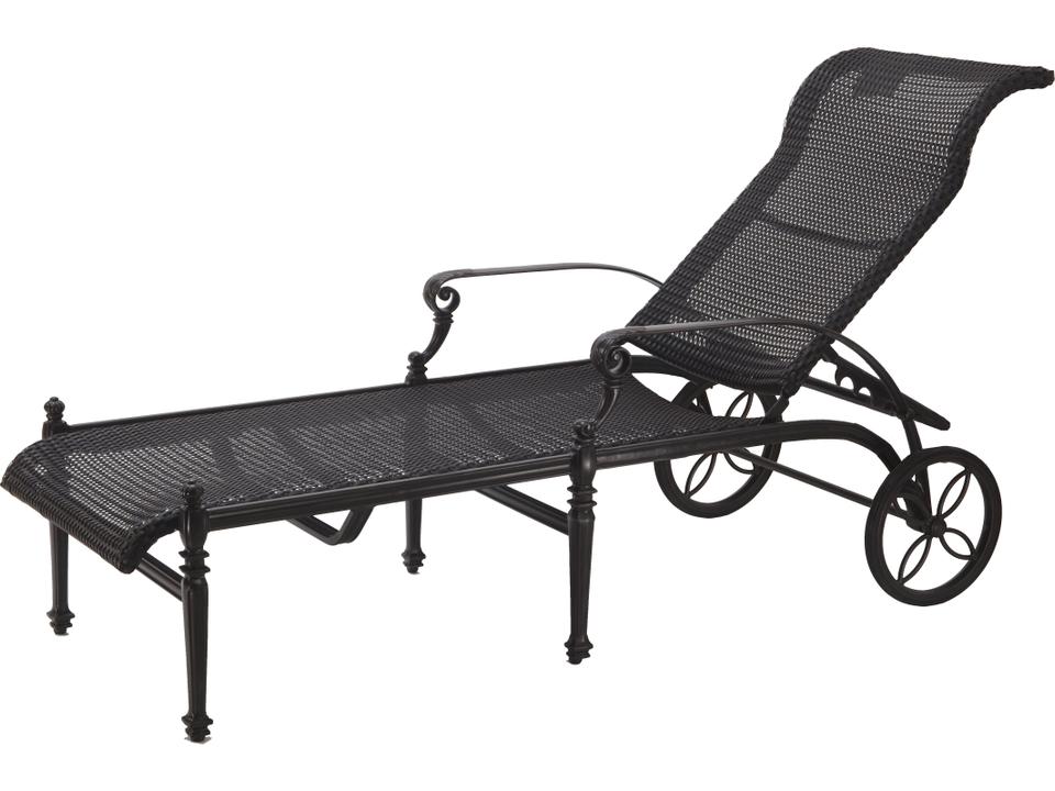 Grand Terrace Woven Cast Aluminum Chaise Lounge in Vintage