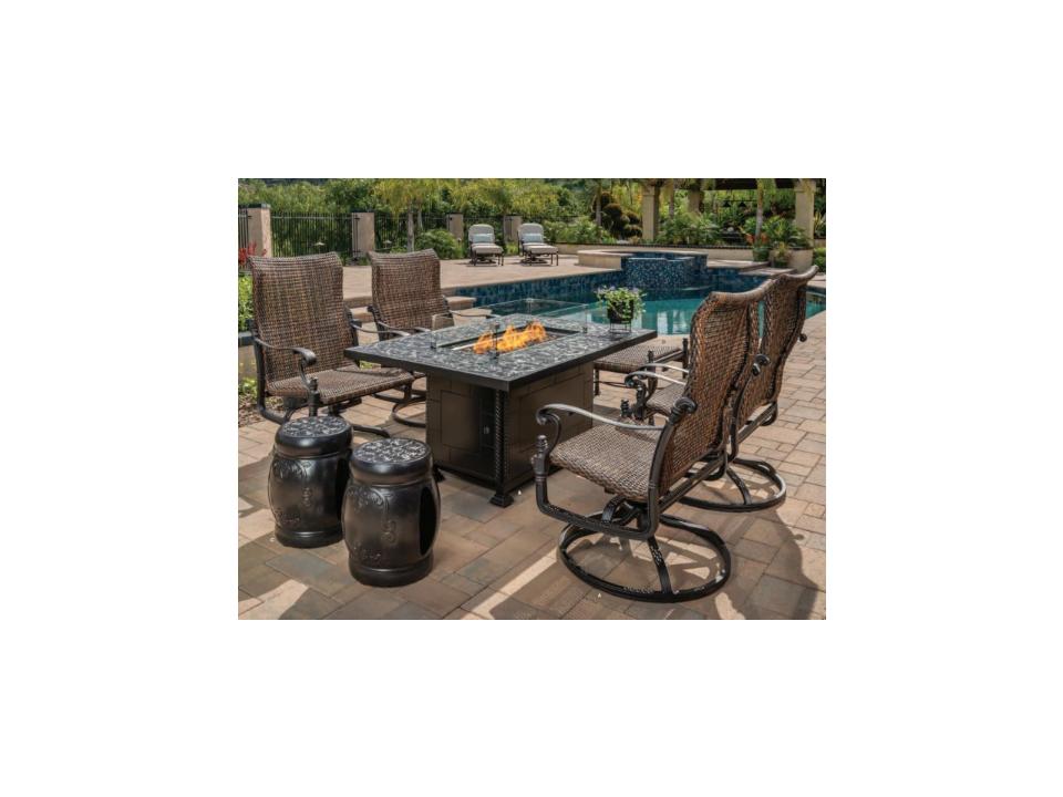 Florence Woven Cast Aluminum Outdoor Patio Lounge Set