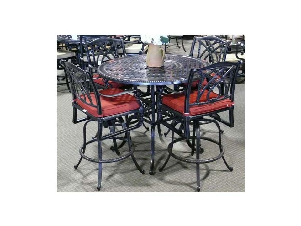 Grand Terrace Cushion Cast Aluminum Bar Set
