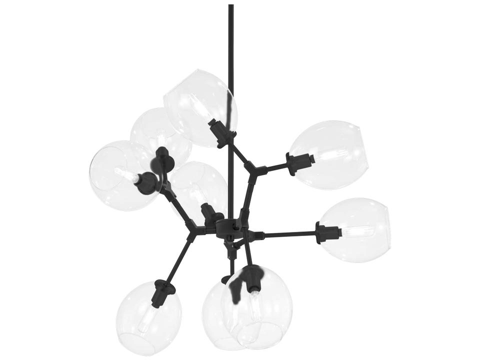 Nexpo 9-Light Coal Black Glass Round Chandelier