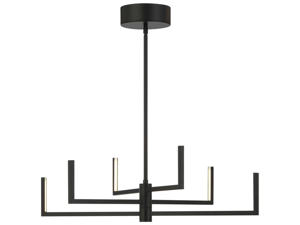 Articular 6-Light Coal Black Chandelier