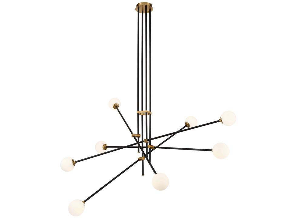 Cosmet 8-Light Pendant Light in Coal and Aged Brass