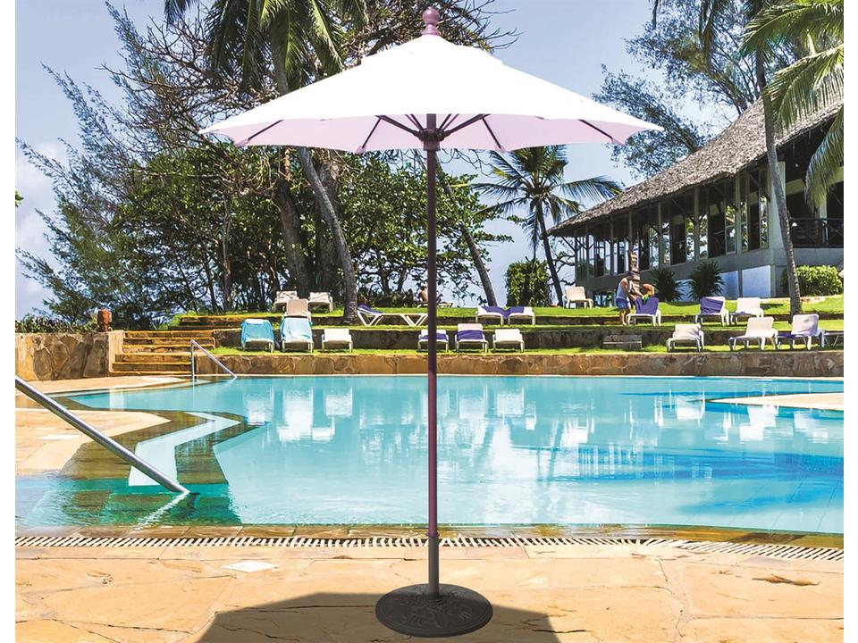 6-Foot Manual Lift Octagon Market Umbrella Antique Bronze