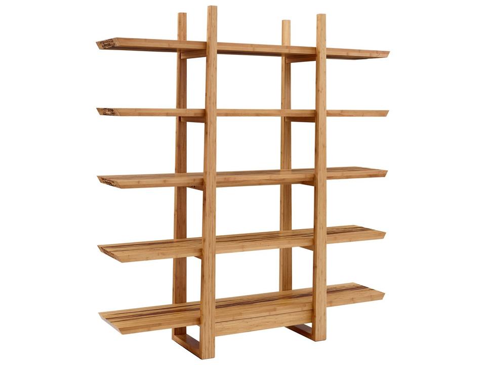Magnolia 5-Shelf Bookcase in Caramelized Exotic Tiger Bamboo