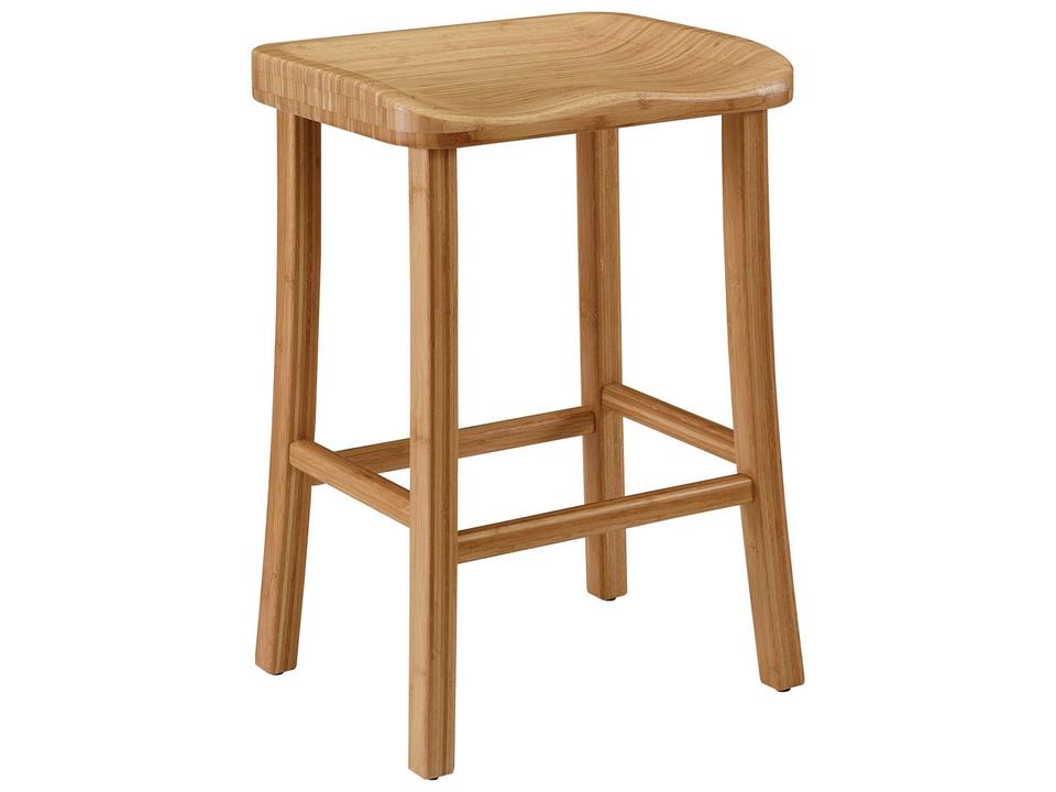 Tulip Solid Moso Bamboo Bar Height Stool in Caramelized Finish